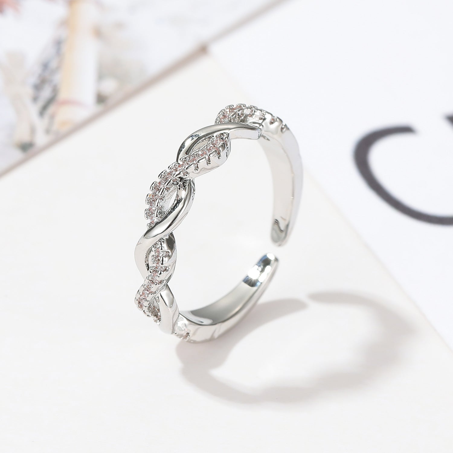 Wholesale Cross Stacked Ring  Elegant Index Finger Ring