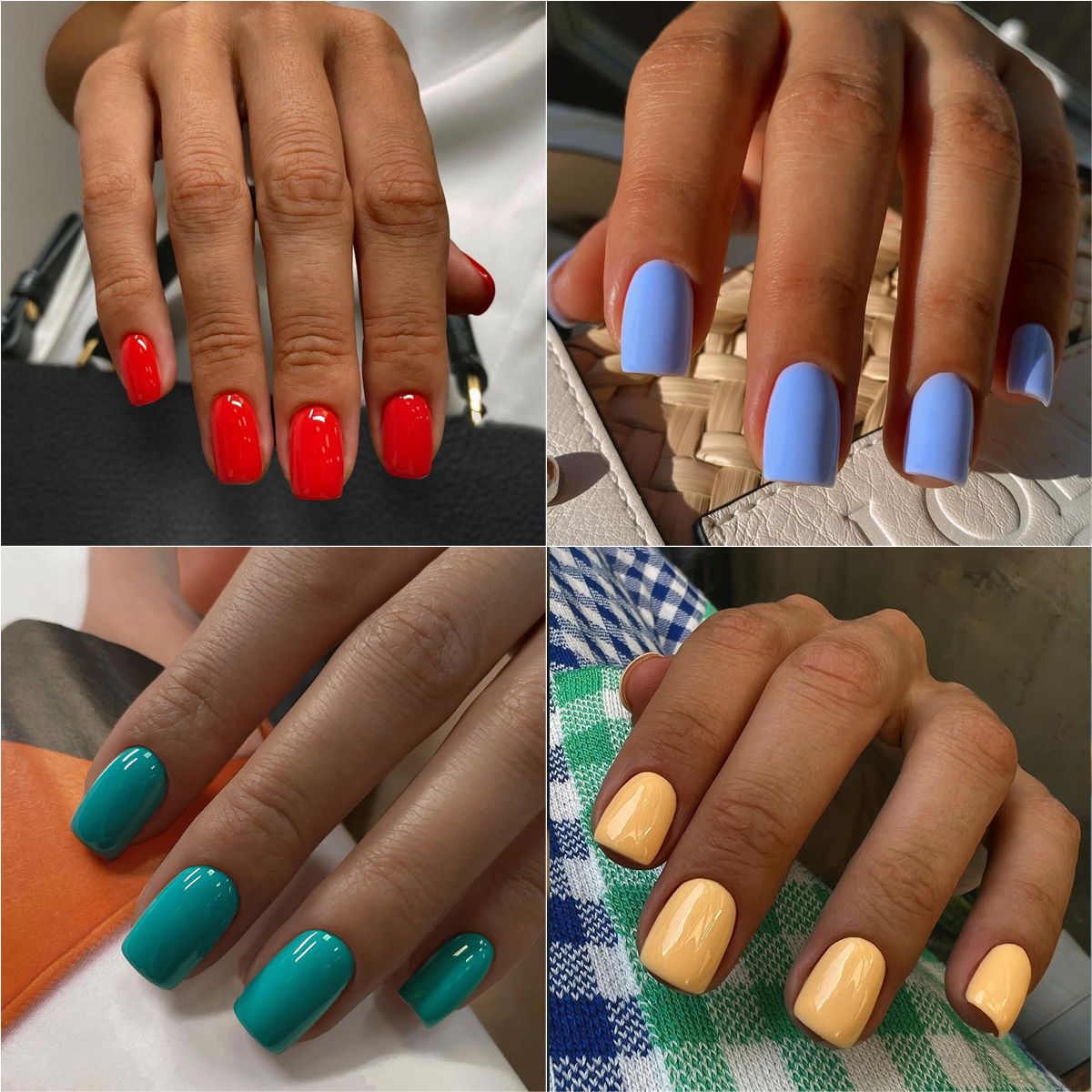 Wholesale 24pcs/box Glitter Nail Stickers Solid Color Rectangle Wearable Nail Press-On Nail Set ACC-NS-HaoYi029