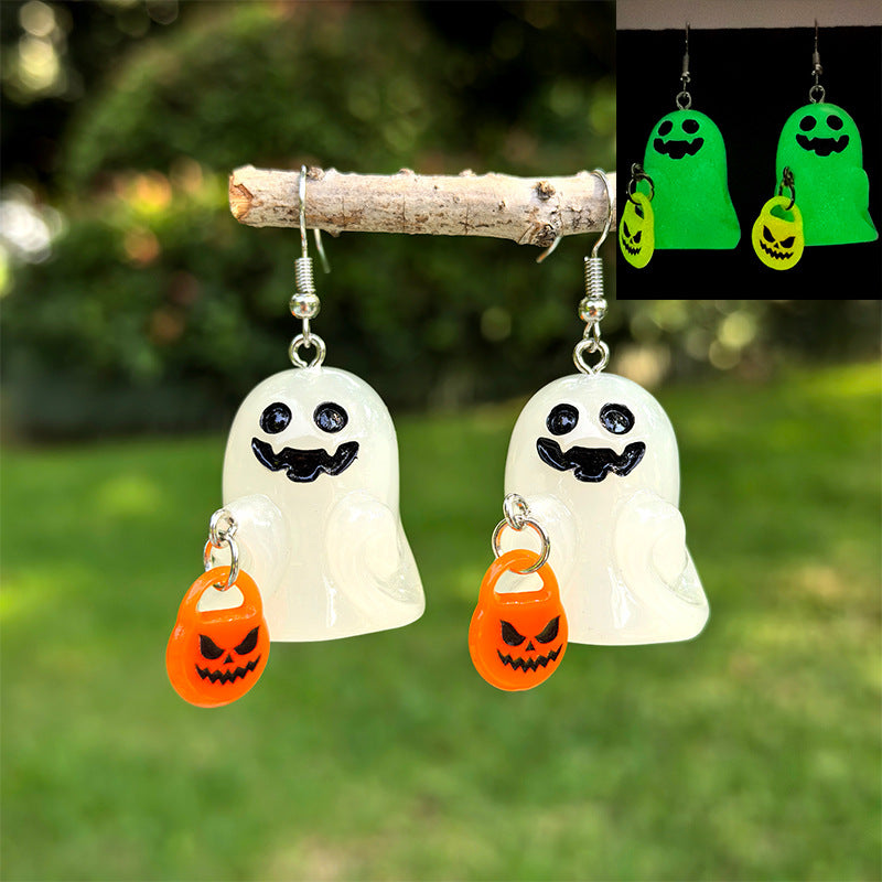 Wholesale Halloween Luminous Resin Earrings