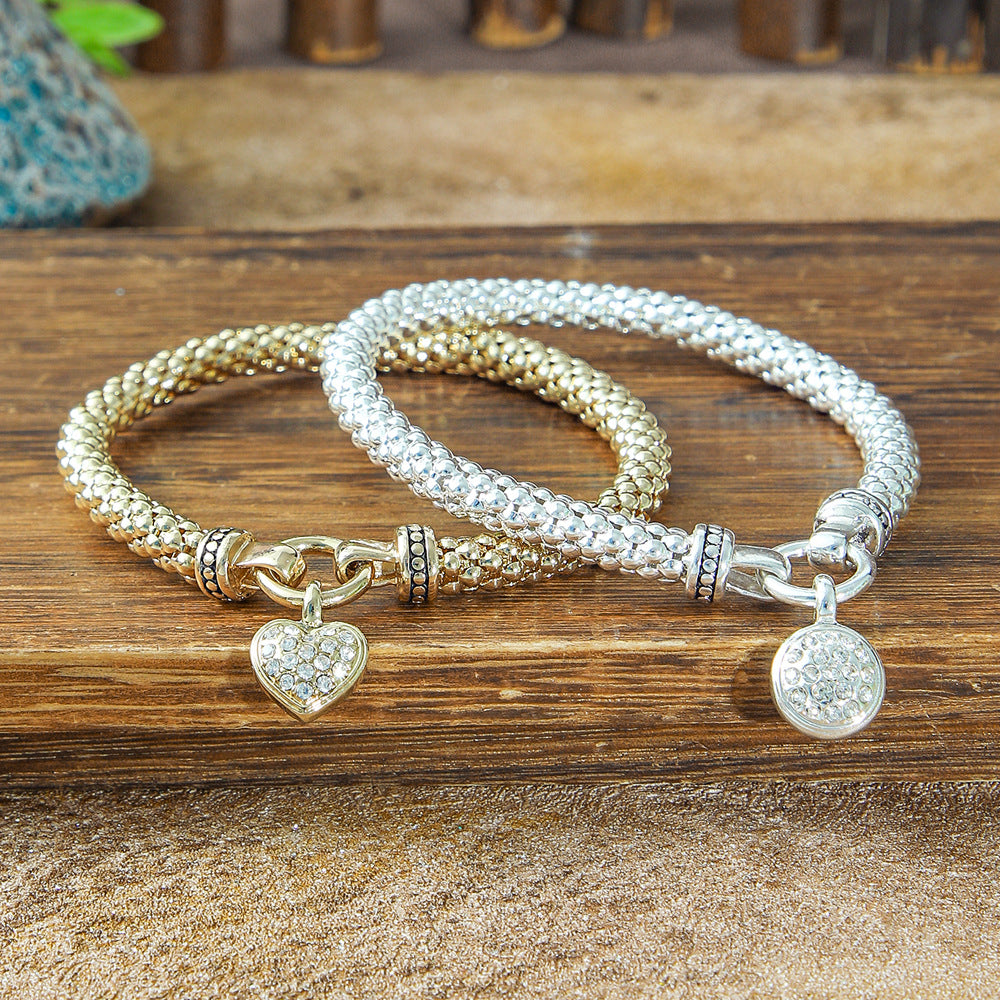 Wholesale Bohemian Glass Stacked Bracelets Colorful Personalized Letter Jewelry Accessory