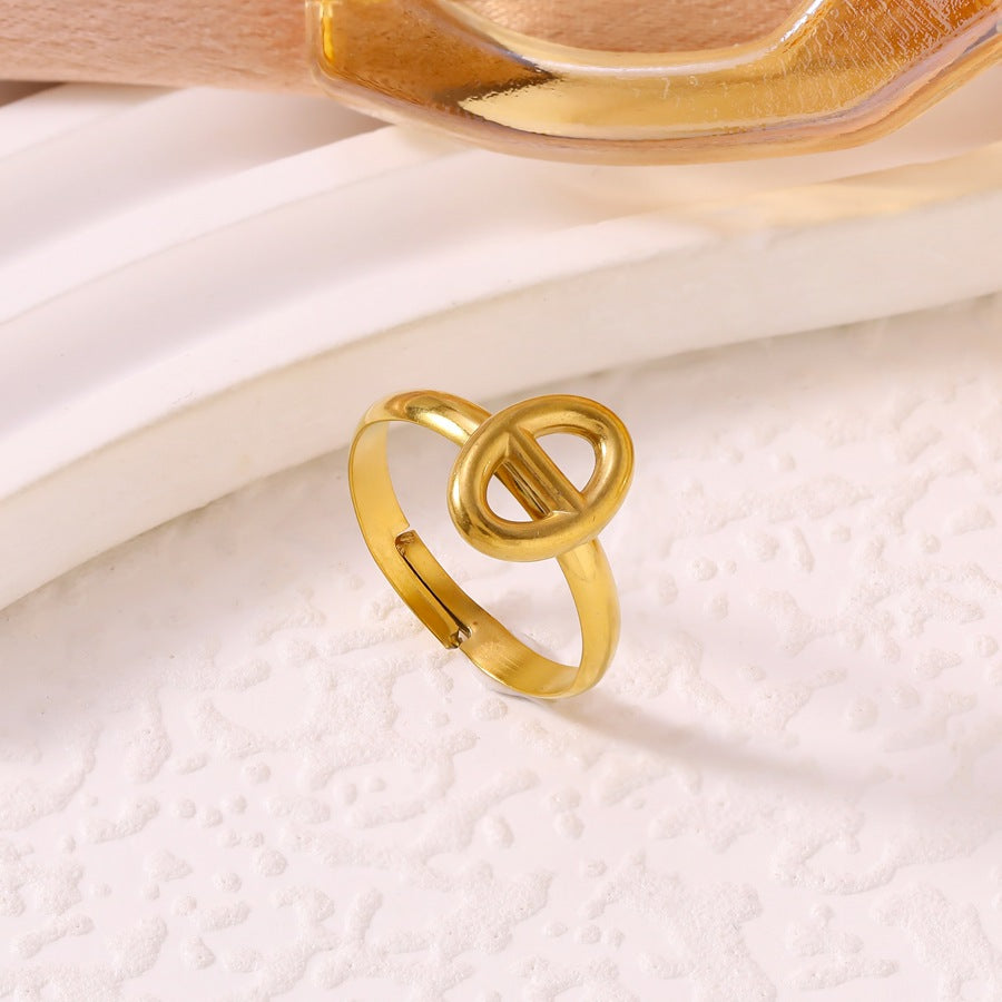 Wholesale Stainless Steel Geometric Pig Nose Adjustable Ring Gold Finish Trendy Jewelry Accessory For Resale