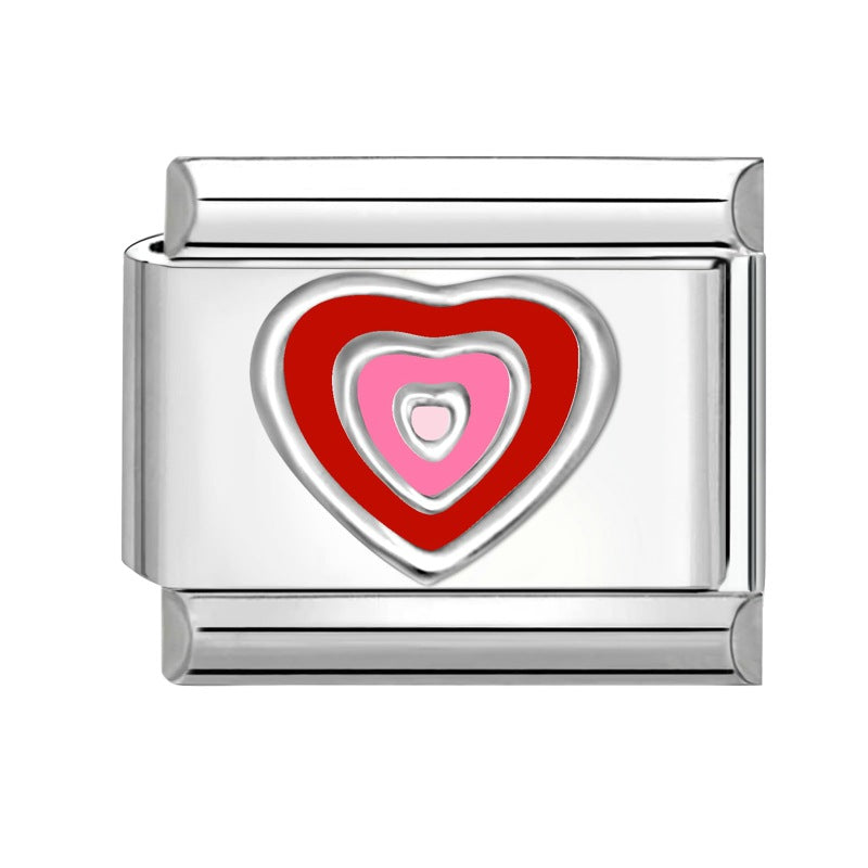 Wholesale Electroplated Stainless Steel Multicolor Heart Pendants DIY Jewelry Accessory