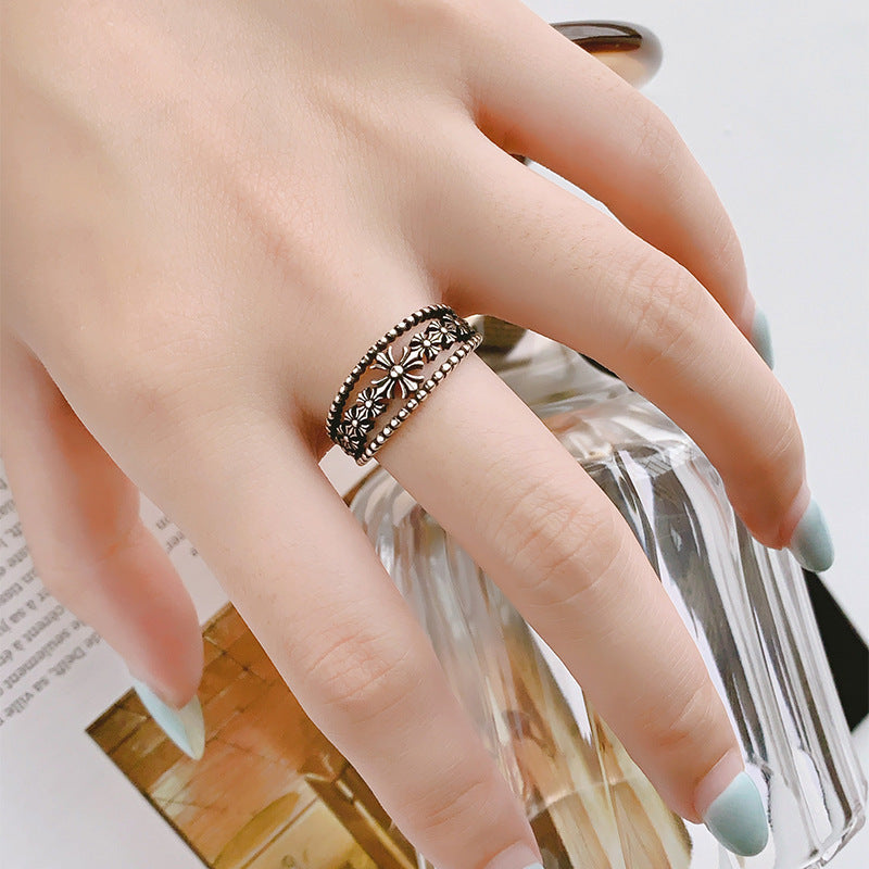 Wholesale Vintage Cross Ring - Adjustable Punk Style Copper Ring,  Fashion Jewelry Accessory for Resale &  Gift