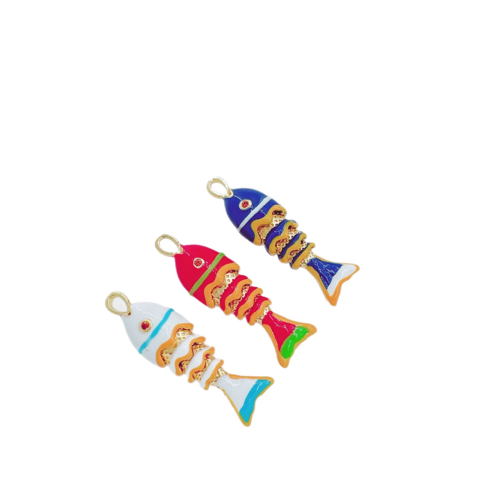 Wholesale Colorful Carp Pendant Necklace,  Copper Plated Gold,  Fashion Jewelry Accessory for Gift and Party