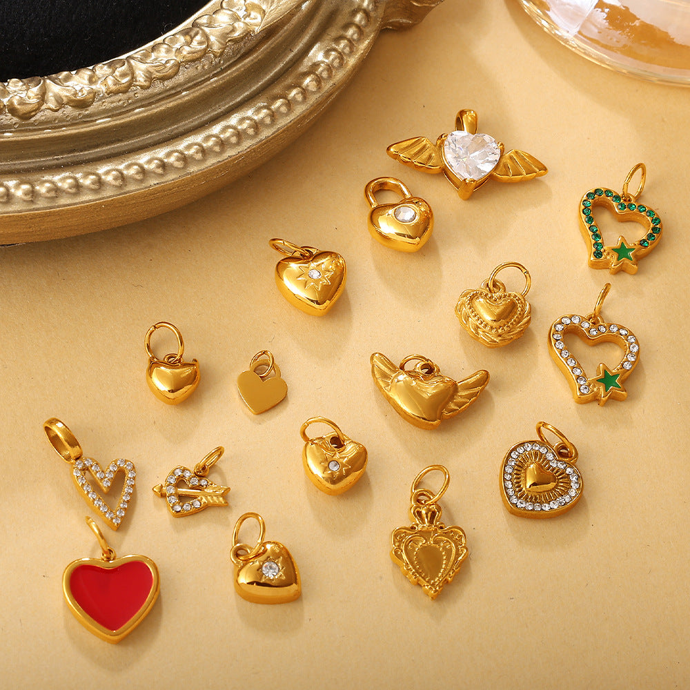 Wholesale Jewelry with Heart Design Stainless Steel,  Diy-Friendly Necklace and Bracelet for Girls and Boys