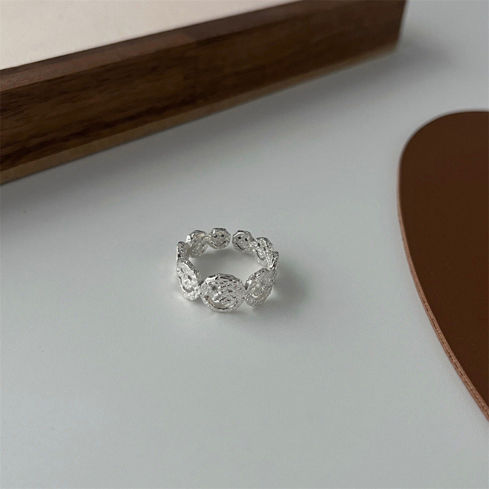 Wholesale 925 Sterling Silver Plain Ring Open Adjustment Tail Ring ACC-RS-Yues010