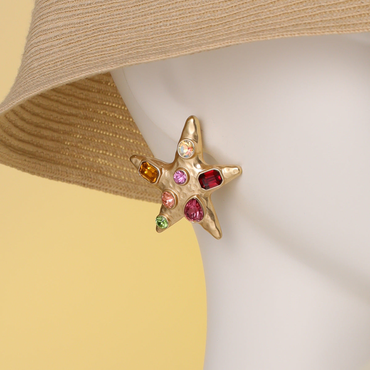 Wholesale Starfish Stud Earrings Alloy Diamond Design Fashion Jewelry Gift