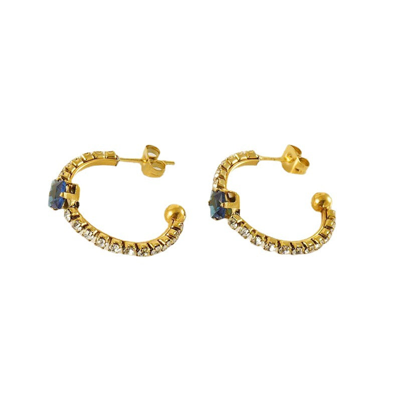 Wholesale Stainless Steel 18K Light Luxury Diamond Ear Ring Earrings