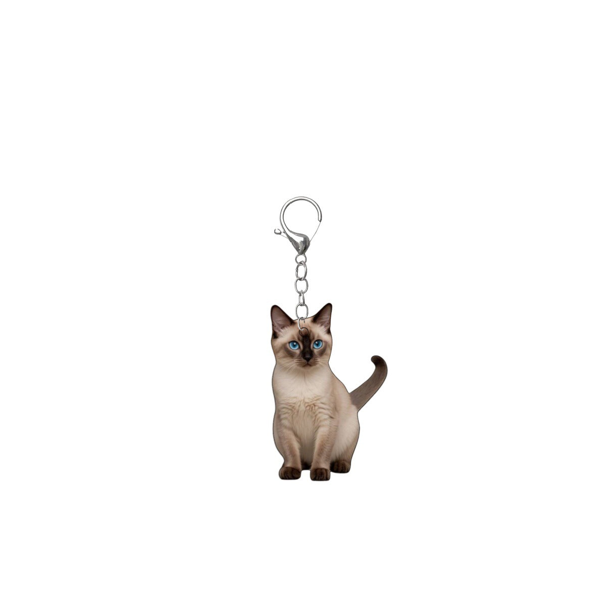 Wholesale Acrylic black and white tuxedo cat key chain double-sided design pet key ring ornament