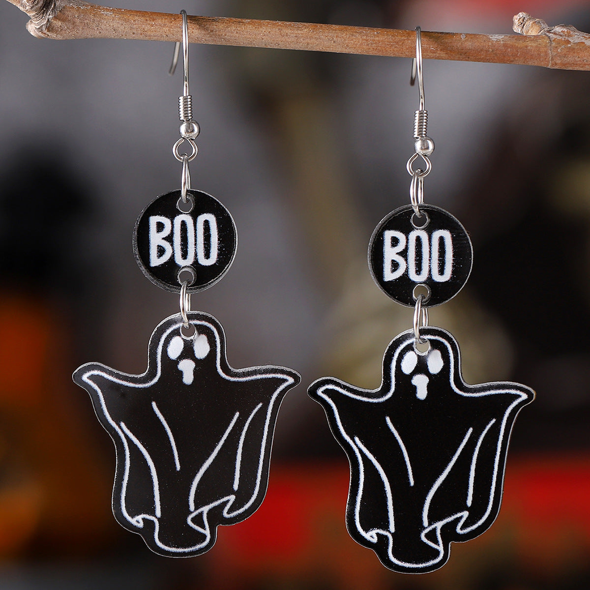 Wholesale  Gothic Black and White Ghost  Pendant Earrings
