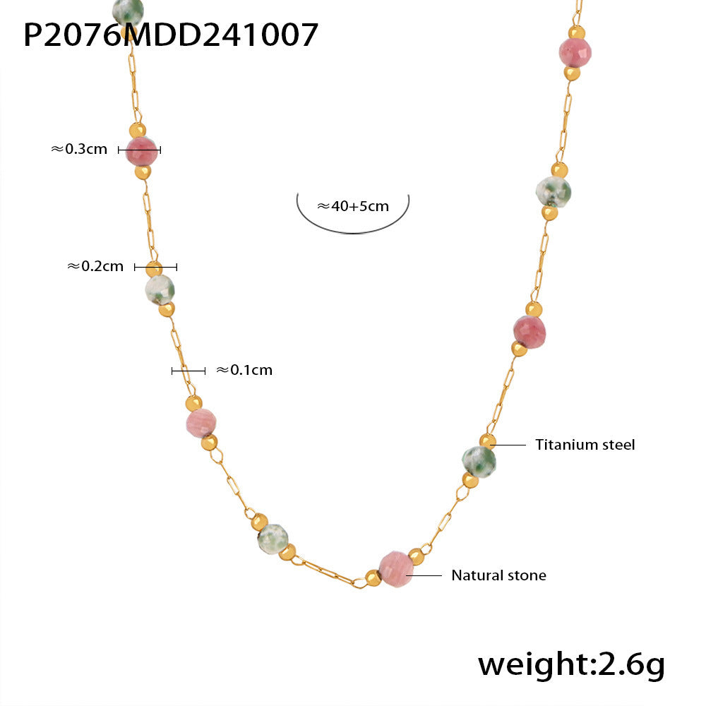 Wholesale Double Layer Overlapping Necklace in Green Gold Tone Chic Jewelry Accessory for Boutique Resale