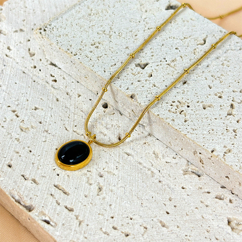 Wholesale Cat's Eye Pendant Small Round Bead Necklace ACC-NE-Xiangou004