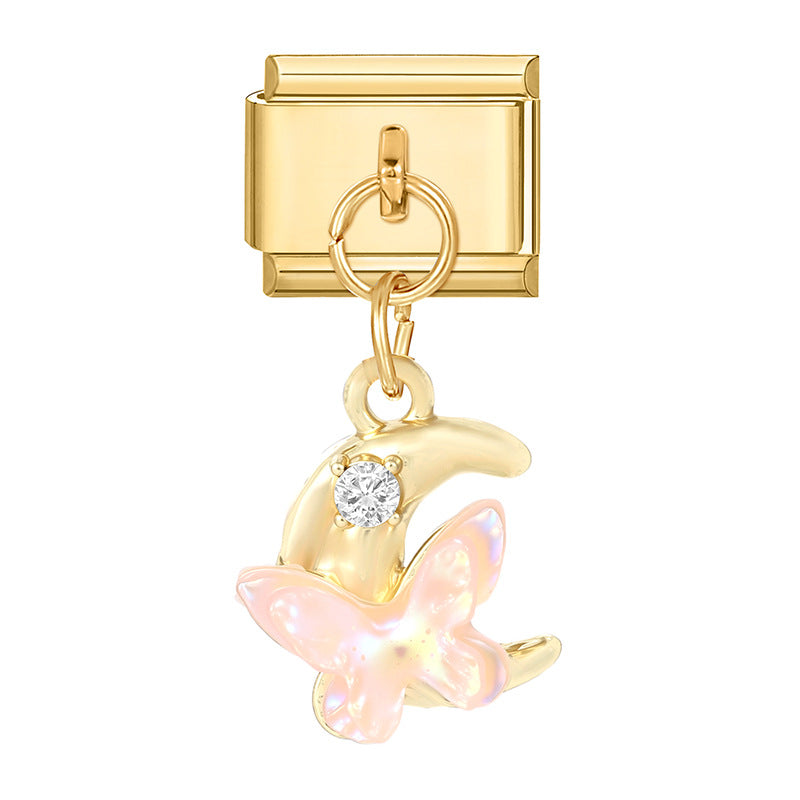 Wholesale 9mm Italian Charm Starter Bracelets DIY Butterfly Fish Pendant Stainless Steel Composable Bracelet