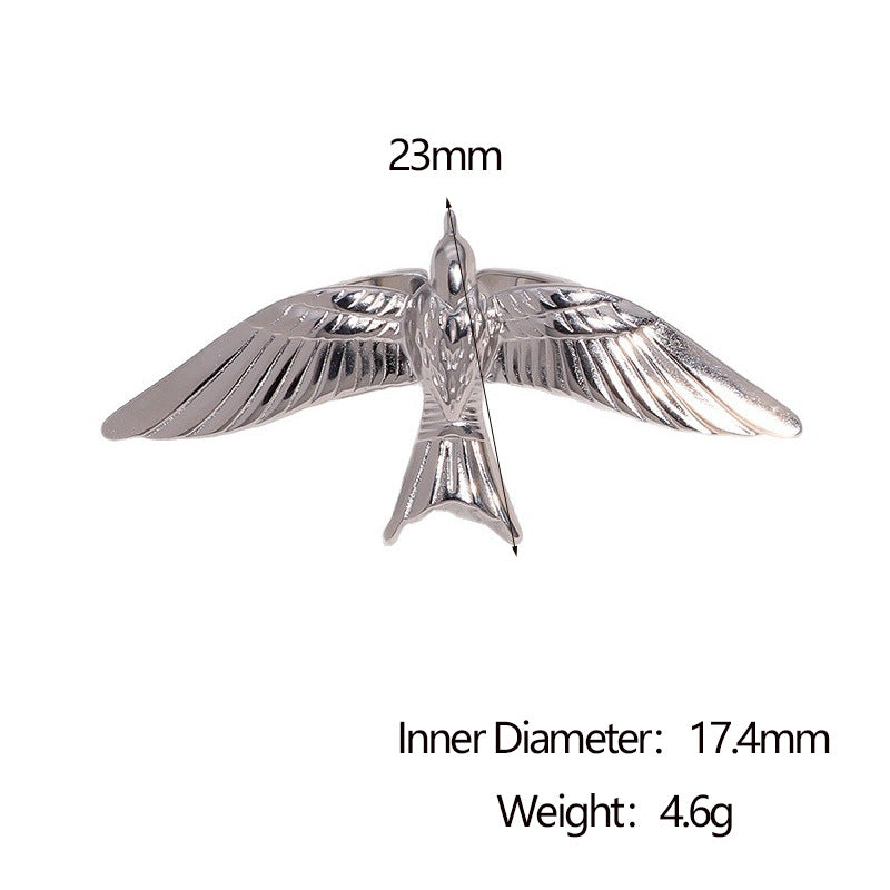 Wholesale Stainless Steel Dove Open Ring Retro Gold Fashion Jewelry Accessory For Gift Party