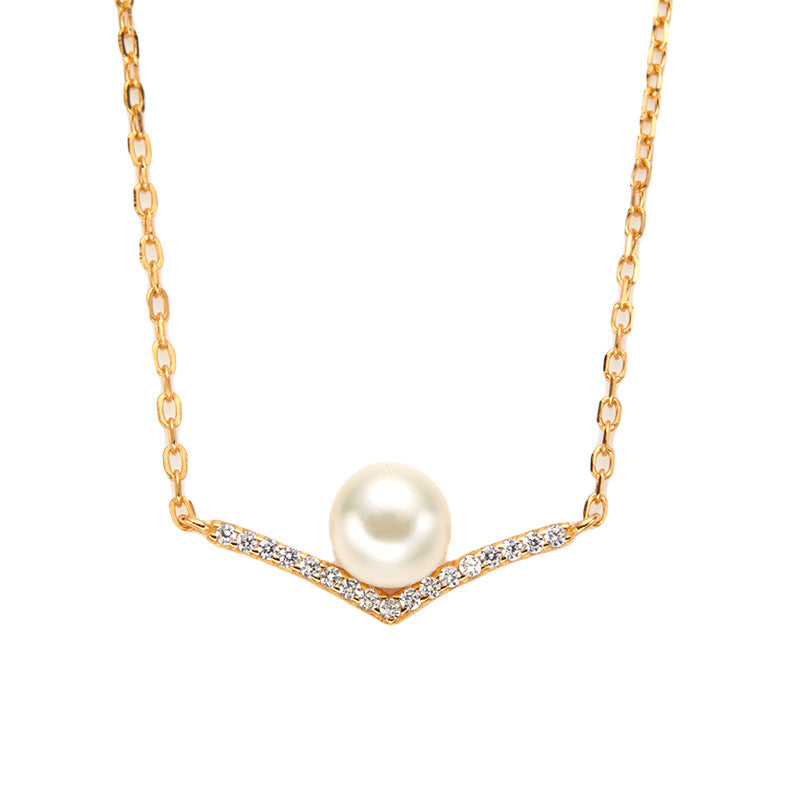 Wholesale  S925 Sterling Silver 18K Natural Freshwater Pearl Earrings