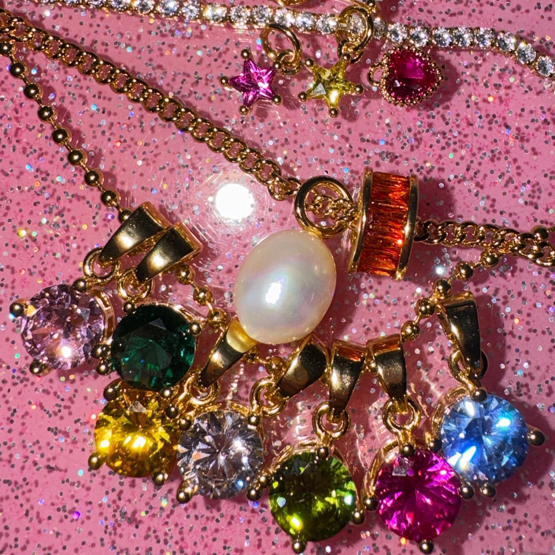 Wholesale Stainless steel pendant necklace with cubic zirconia