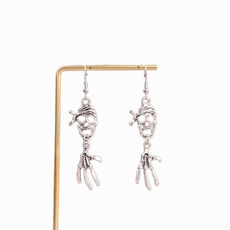 Wholesale Vintage  Palm Skull Pendant Earrings