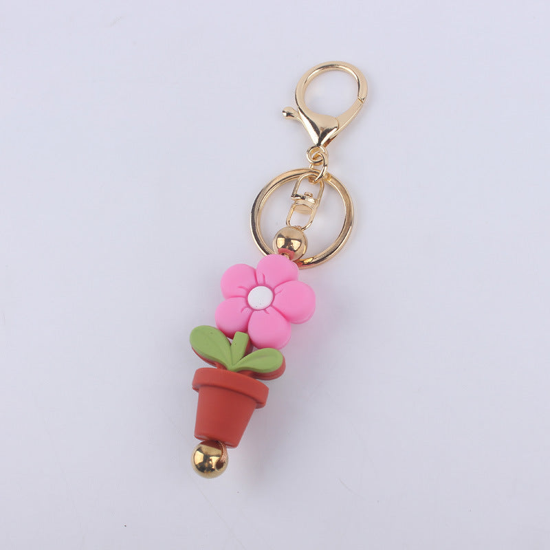 Wholesale Cartoon Daisy Flower Silicone Keychain ACC-KC-GuangTian029