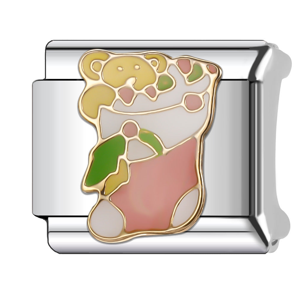 Wholesale Italian Charm Bracelet 9mm DIY Splicing Fruit and Vegetable Series Stainless Steel Composable Bracelet