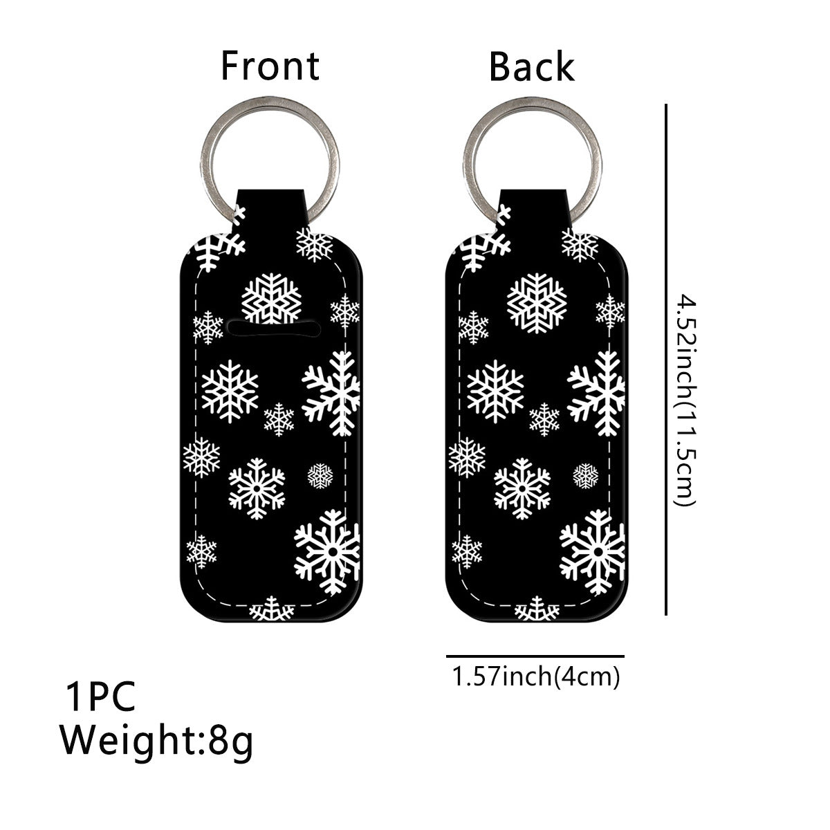 Wholesale 6pcs  Snowflake Pattern Lipstick Case Keychain