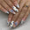 Wholesale 24 Pieces/box Blue and White Contrast Bow Nails Kits Nail Stickers