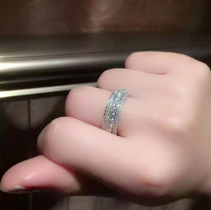 Wholesale  multi-layer full circle full drill row drill  diamond ring