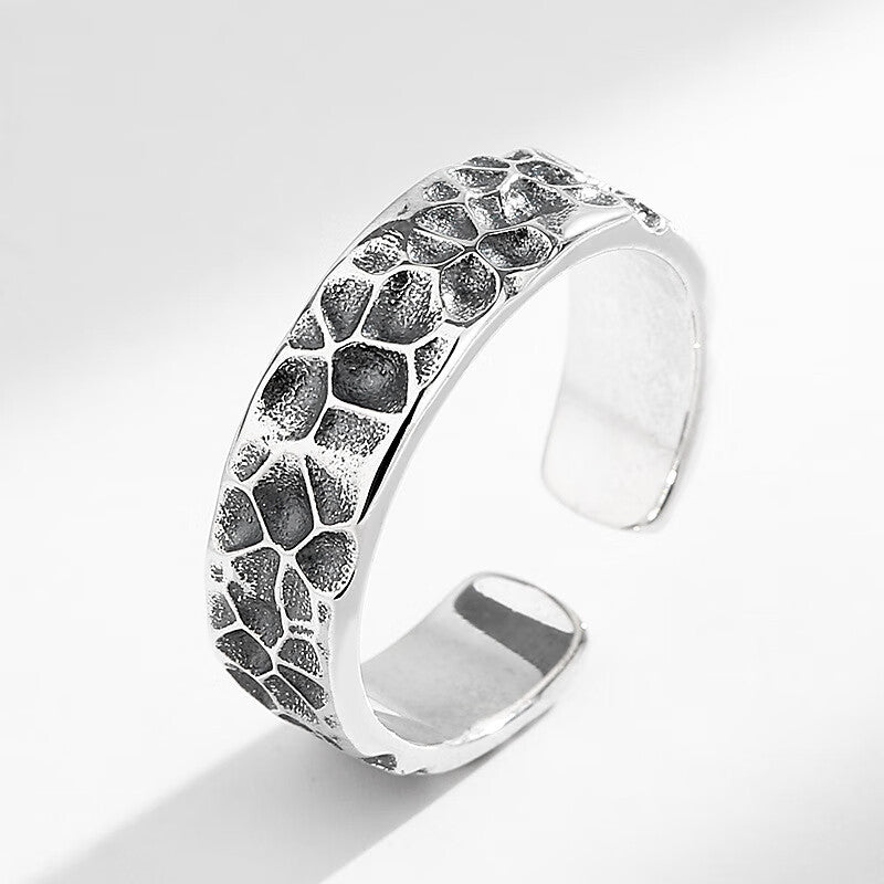 Wholesale 925  Hammer Ring Adjustable Men' s Open Ring