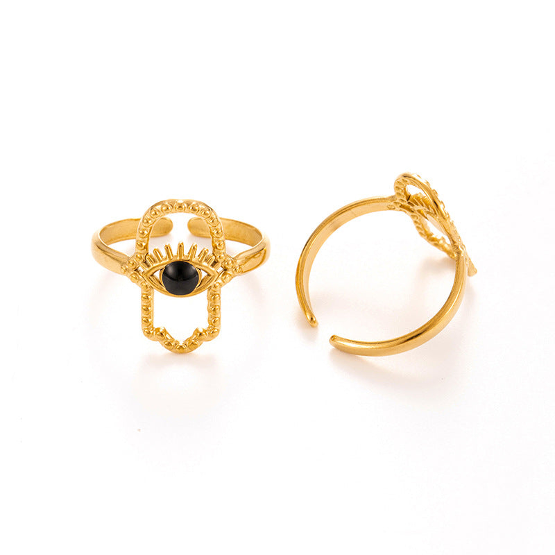 Wholesale Titanium Steel All-match Devil's Eye Titanium Steel Open Ring