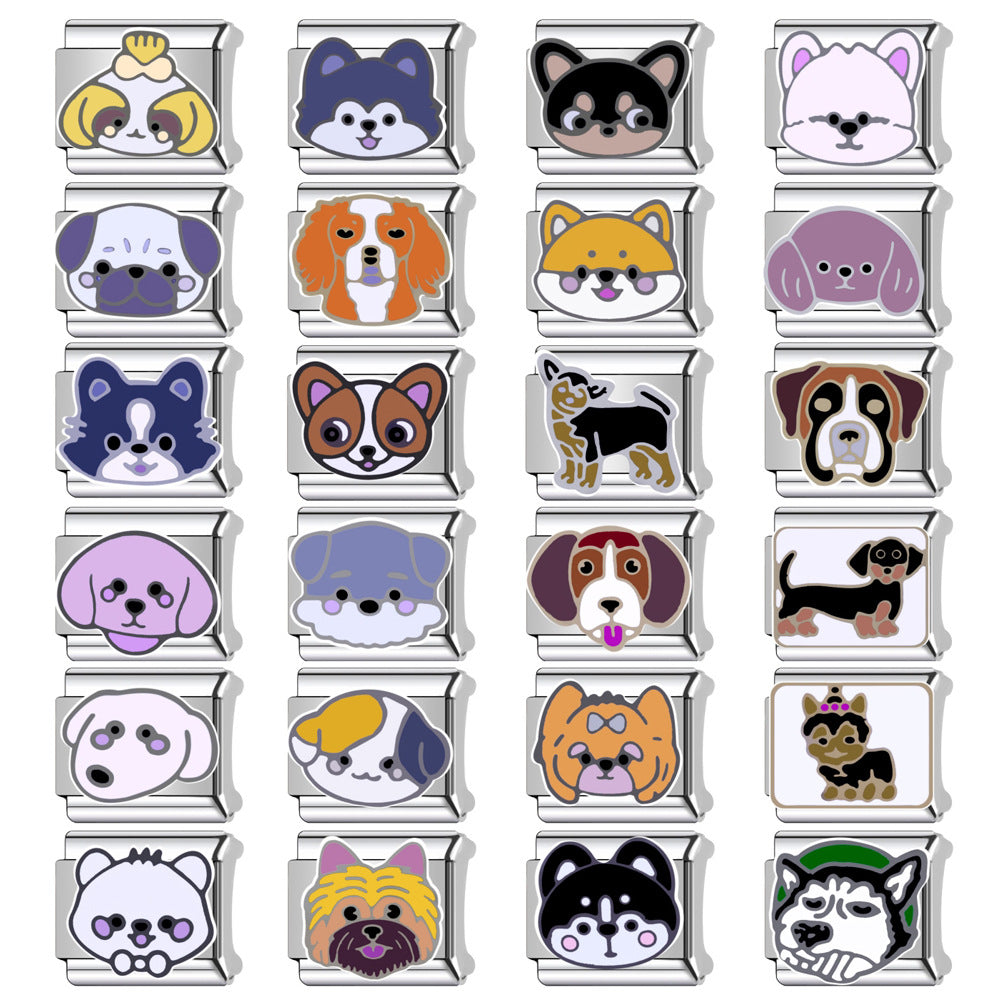Wholesale  Italian Charm Bracelet 9mm DIY pet dogs Creative Stainless Steel Composable Bracelet