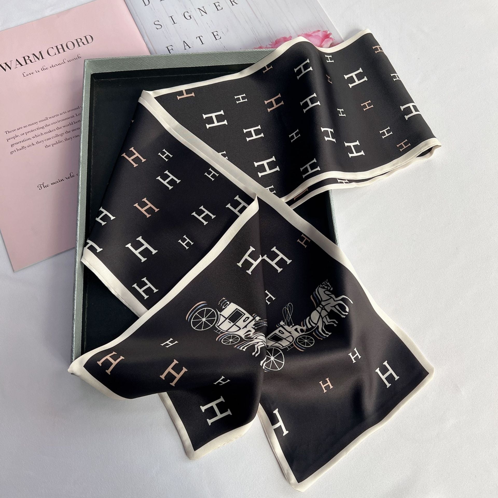 Wholesale  Narrow Silk f Long Retro Silk Scarf