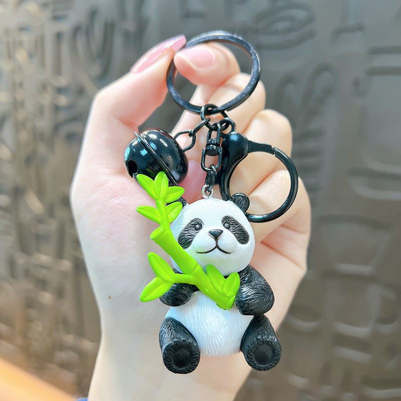 Wholesale Cartoon Hugging Bamboo Panda PVC Keychain Lanyard Keychain ACC-KC-YanG006