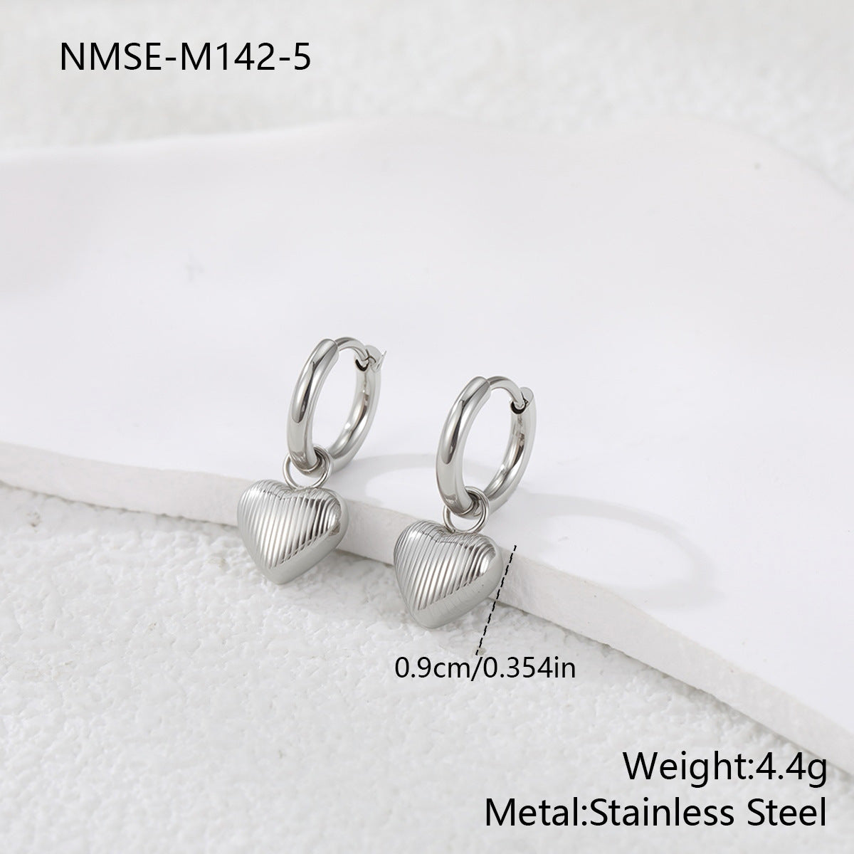 Wholesale Stainless steel heart-shaped dangle earrings