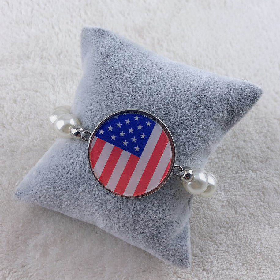 Wholesale Independence Day American flag stars and stripes necklace