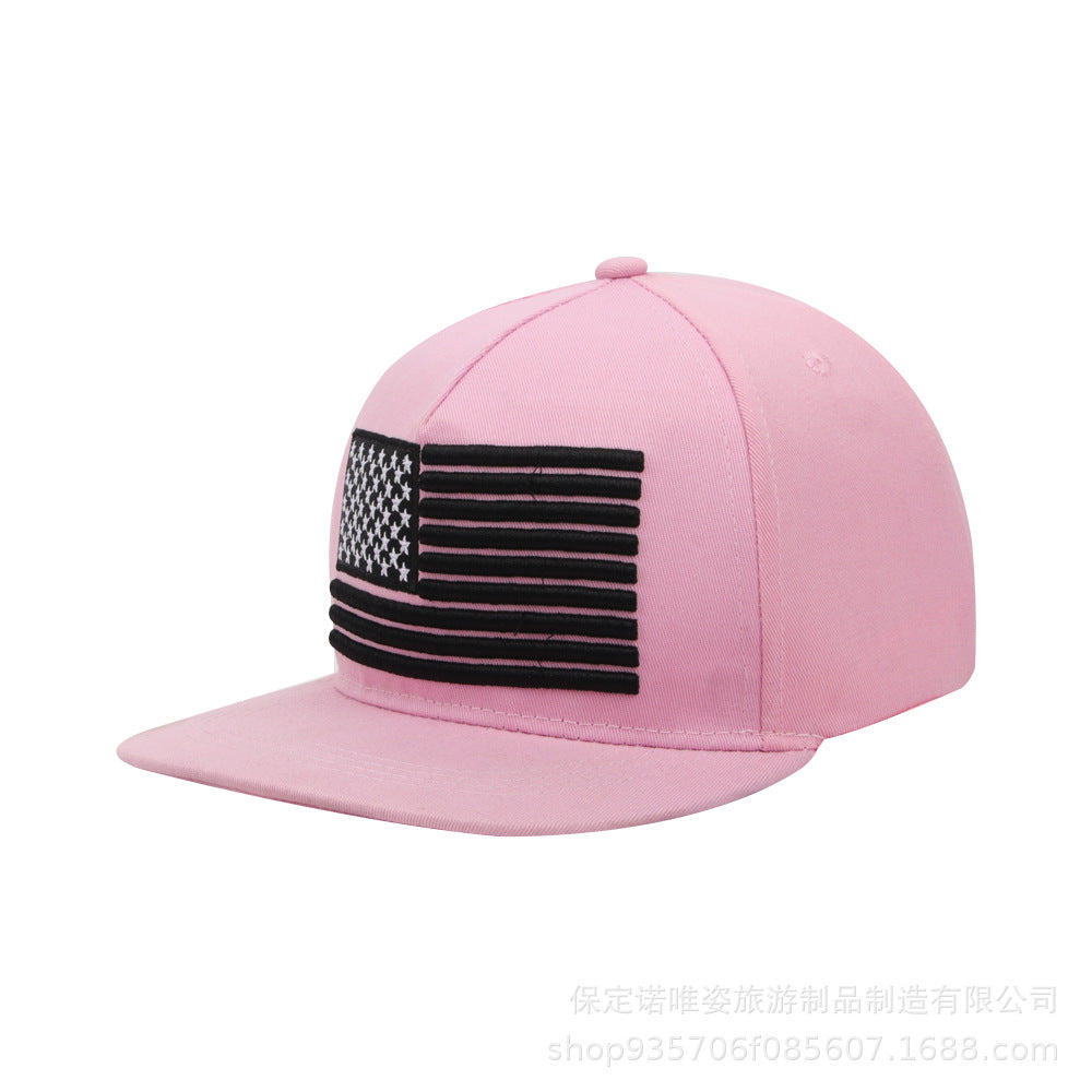 Wholesale Embroidered Flat-Brim Hip Hop Cap National Flag Baseball Cap