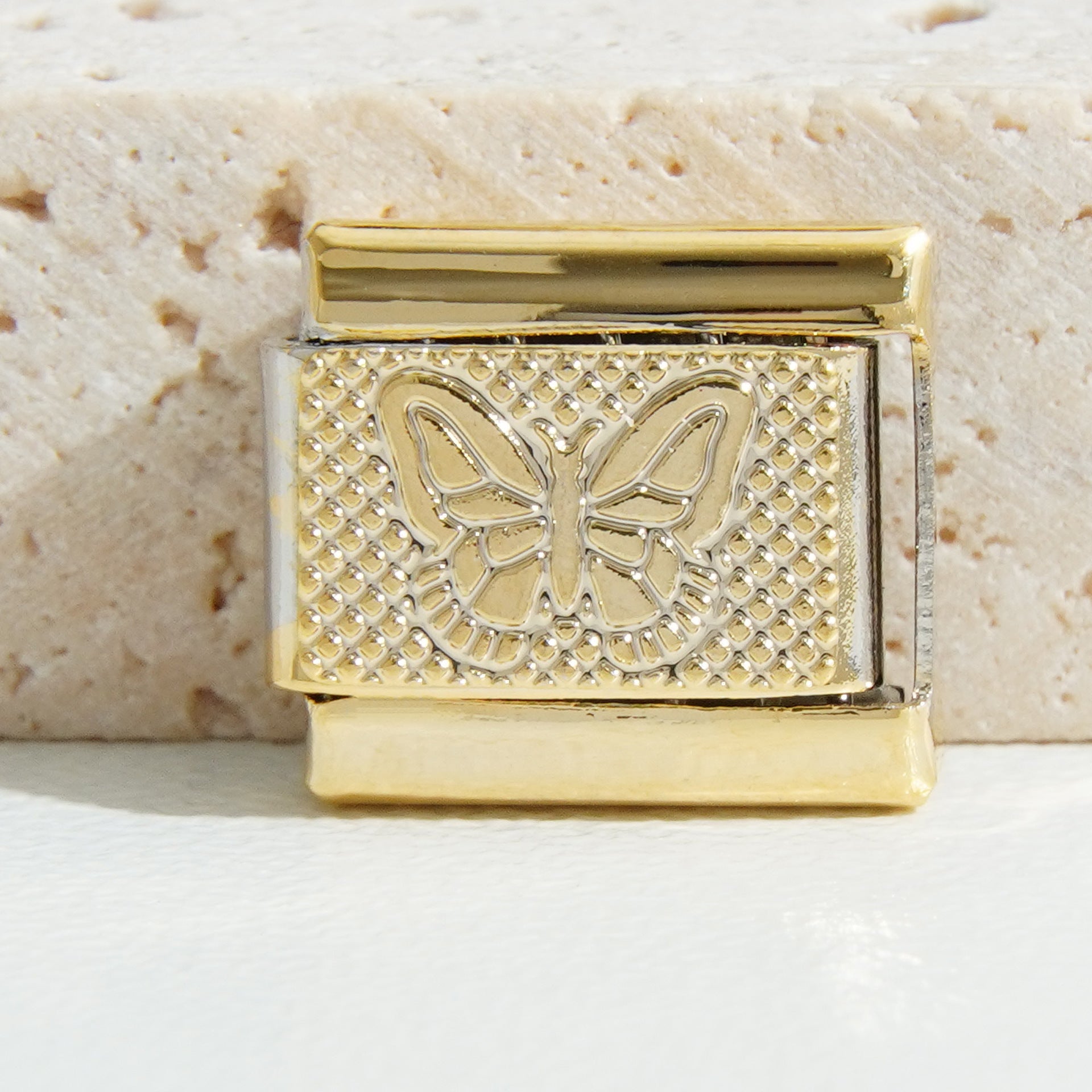 Wholesale  9mm Italian Charm Starter Bracelets DIY square Single Section Creative Stainless Steel Composable Bracelet
