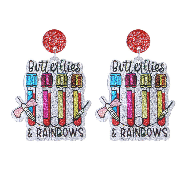 Großhandel Krankenschwestern Tag glänzende feine Acrylohrringe