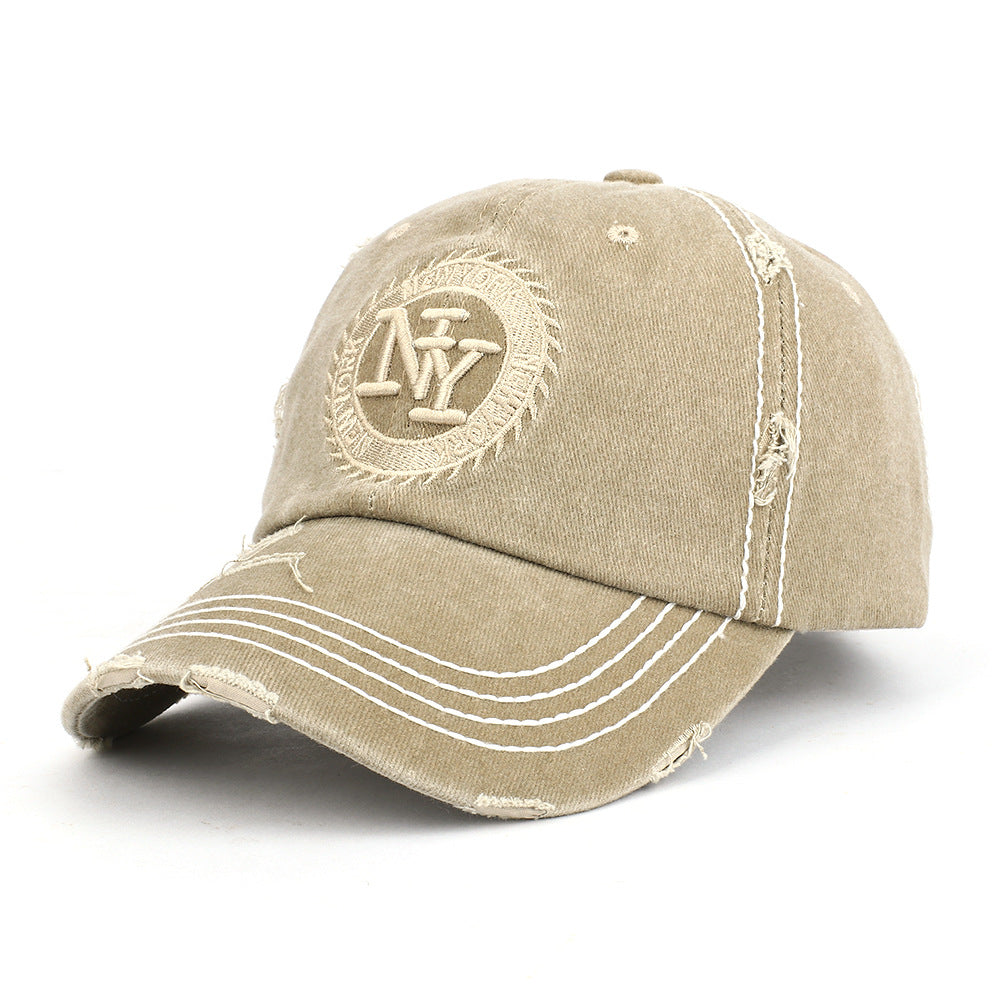 Wholesale Baseball cap with ripped embroidery