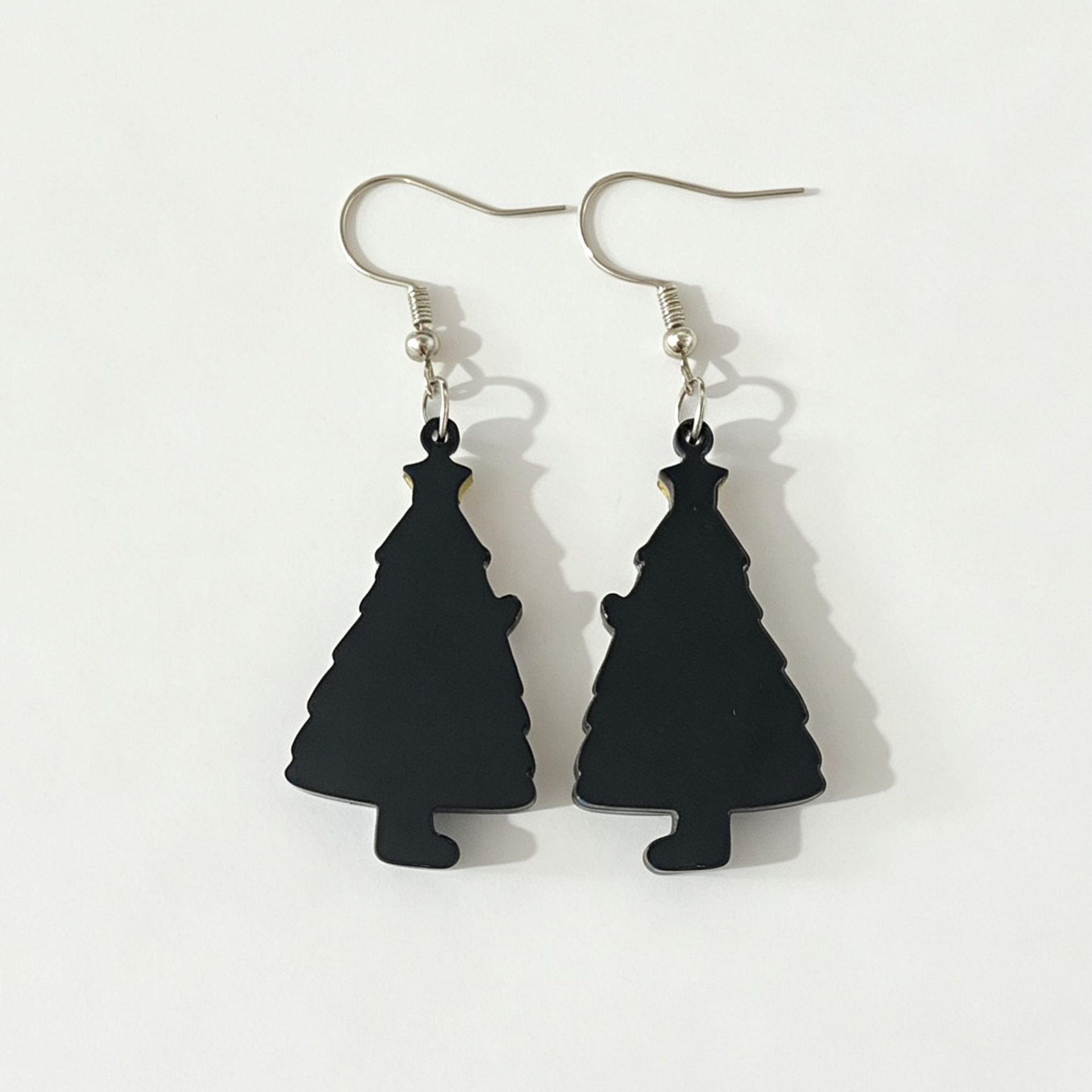 Wholesale Christmas  Tree Acrylic Earrings Double Layer Glitter Fun Design Festive Party Fashion Accessory Holiday Gift