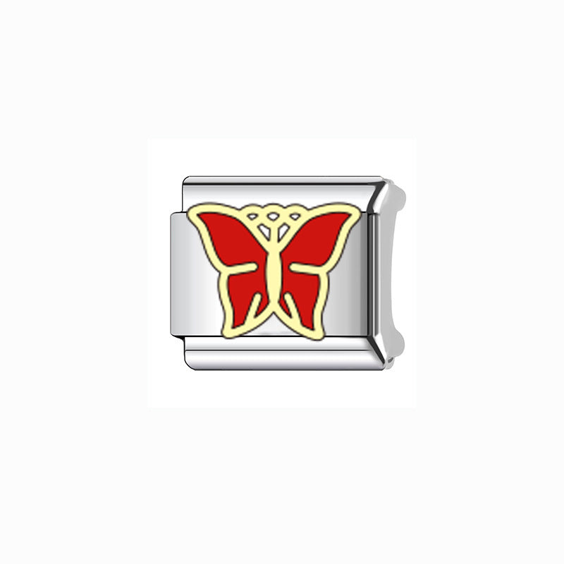 Wholesale Italian Charm Bracelet 9mm DIY Splicing Red Letter Stainless Steel Composable Bracelet