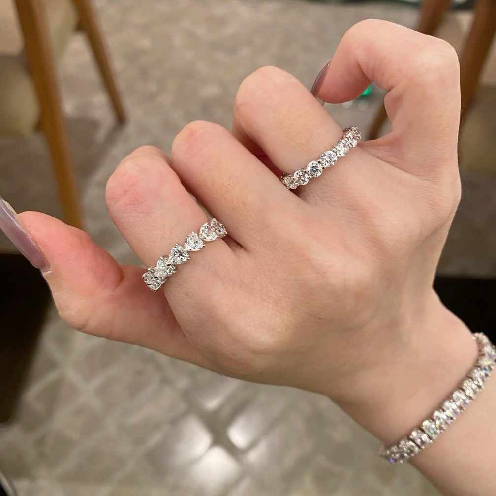 Wholesale S925 Sterling Silver  Four Claw Round Zirconium Rings