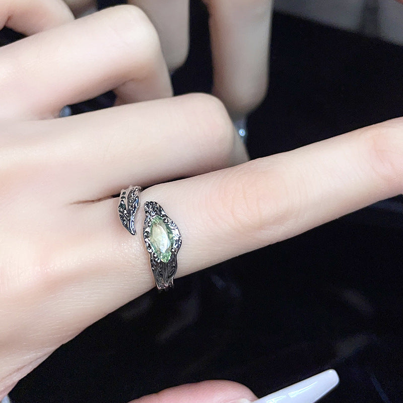 Wholesale irregular high-end feeling zircon open ring couple ring