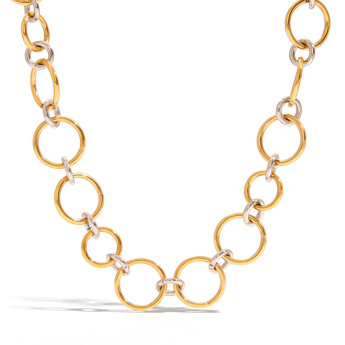 Wholesale Color-free Jewelry  18K Gold Stainless Steel Gold and Silver Color-matching Clavicle Chain