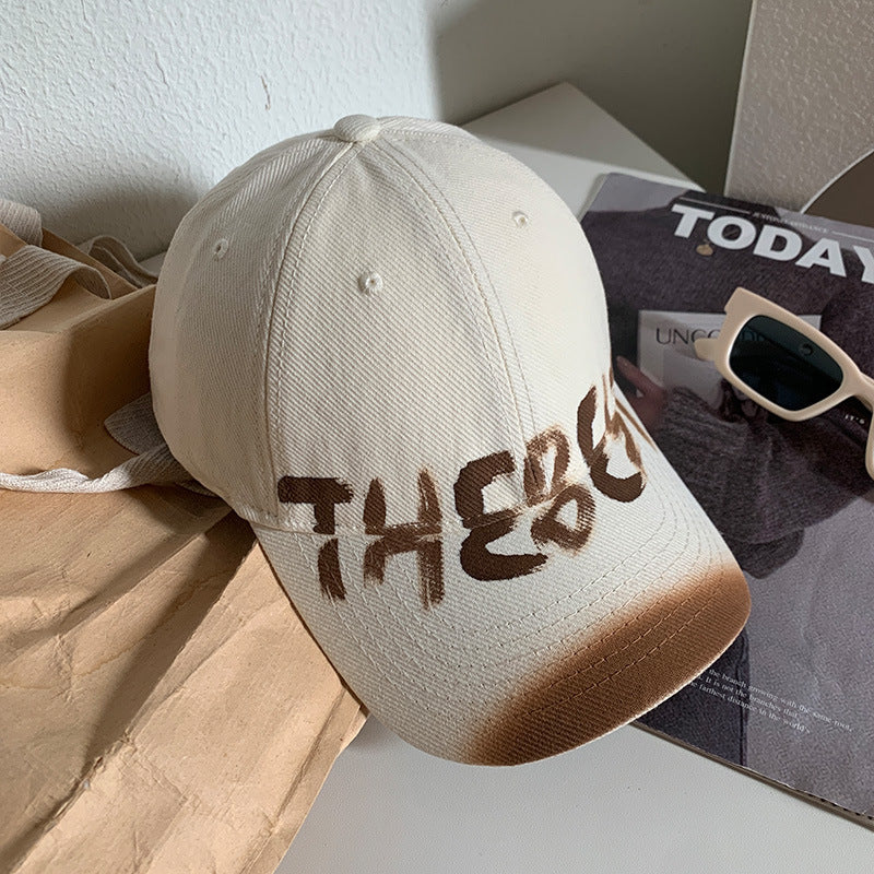 Wholesale Washed old letters retro wide soft top hat