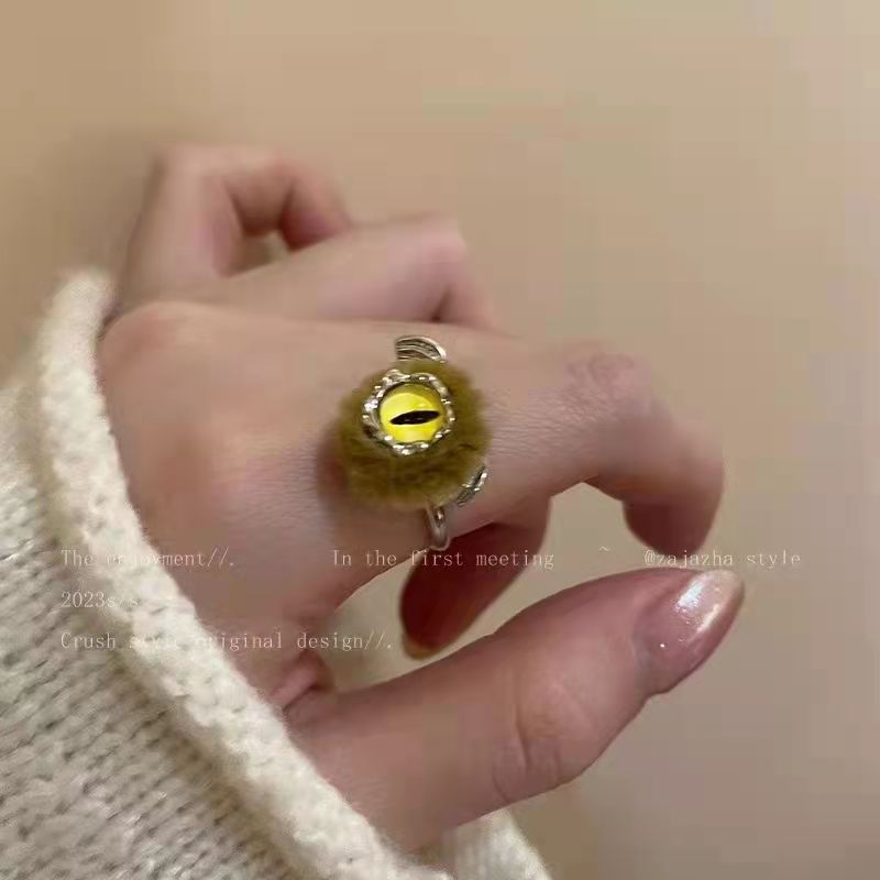 Wholesale Funny little monster plush ring