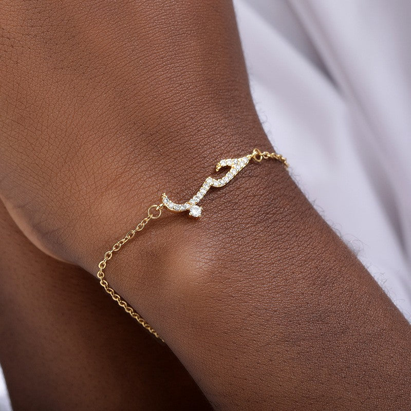 Wholesale Gold Electroplated Copper Love Declaration Bangle with Zircon,  Trendy Women' s Jewelry Accessory,  Gift for Boutique Resale