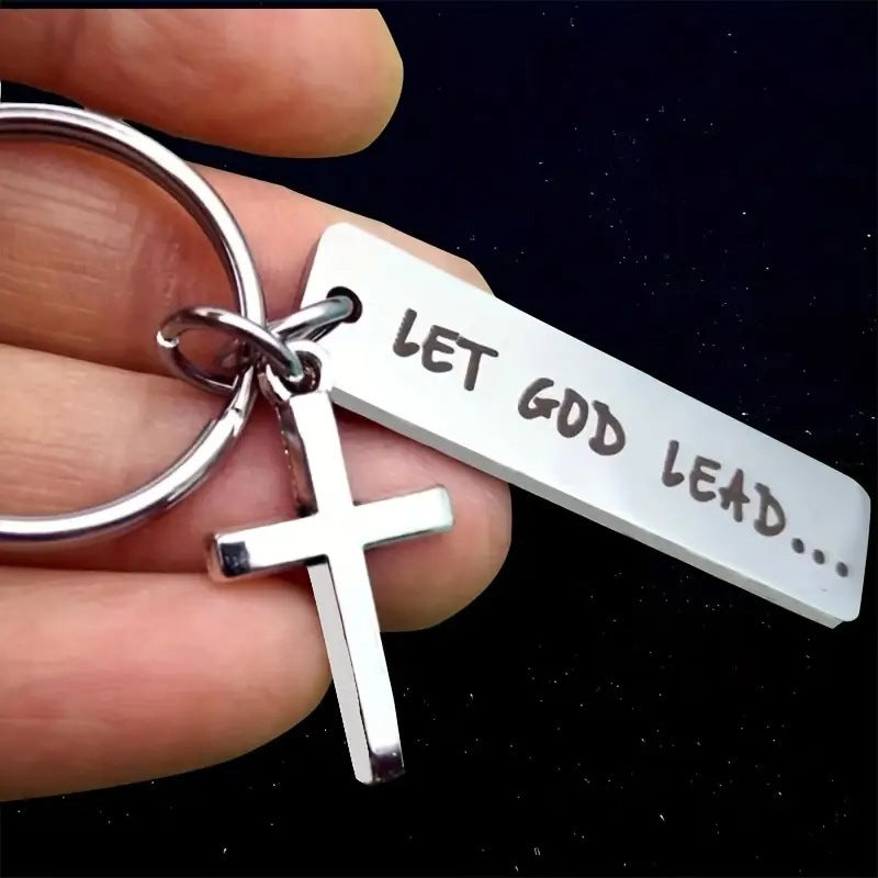Wholesale Engraved Cross Stainless Steel Keychains ACC-KC-JinZhu009