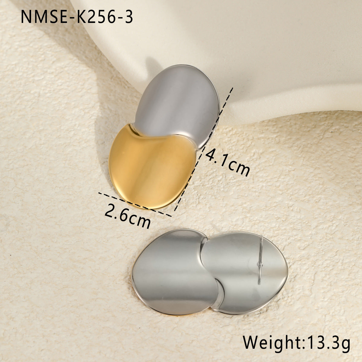 Wholesale geometric color matching stainless steel earrings