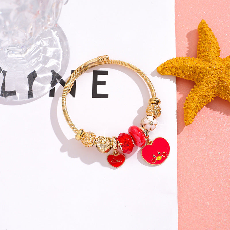 Wholesale Cartoon Beaded Stainless Steel Bracelet ACC-BT-QingLian002