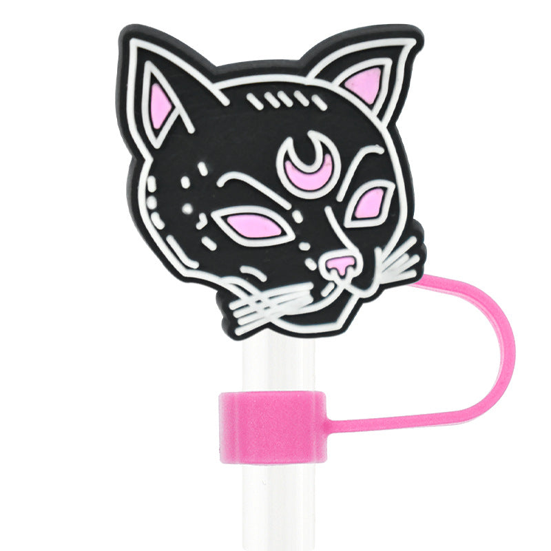 Wholesale Random 100pcs Halloween 10mm PVC Soft Straw Tube Cap ACC-SCR-RYY101