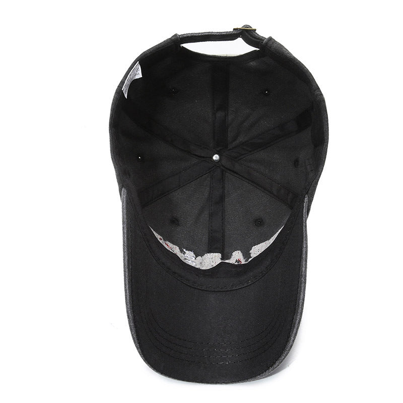 Wholesale Retro Distressed Hat Washed Cap Patch Letters Casual Baseball Cap ACC-HT-YiShangmei002